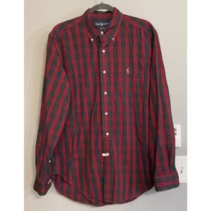 Vintage Ralph Lauren Shirt Classic Fit Plaid‎ Button Down Mens 16 EUC